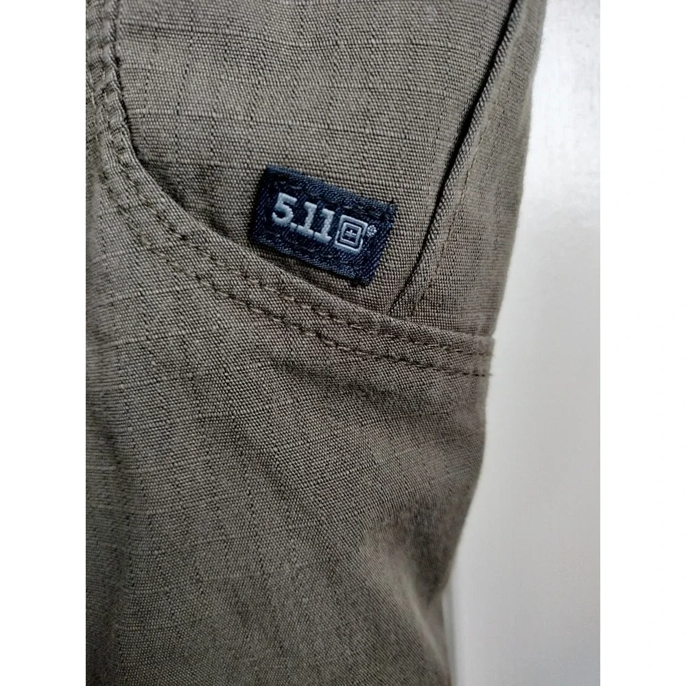 5.11 Tactical Cargo Pants Mens Tag 44x32 Actual 44x31 Tundra Green Ripstop Work